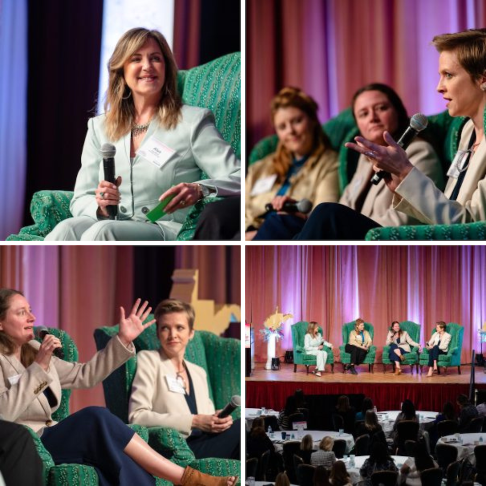 Ascend WV members Emma Crow-Willard, Kate Dubickas, and Holly Bittinger participate in a panel discussion with Ascend WV co-founder Alys Smith.