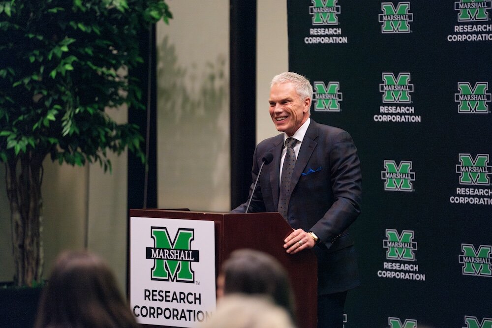 Brad D. Smith speaks at Keep the Ball Rolling Event in Huntington, West Virginia.